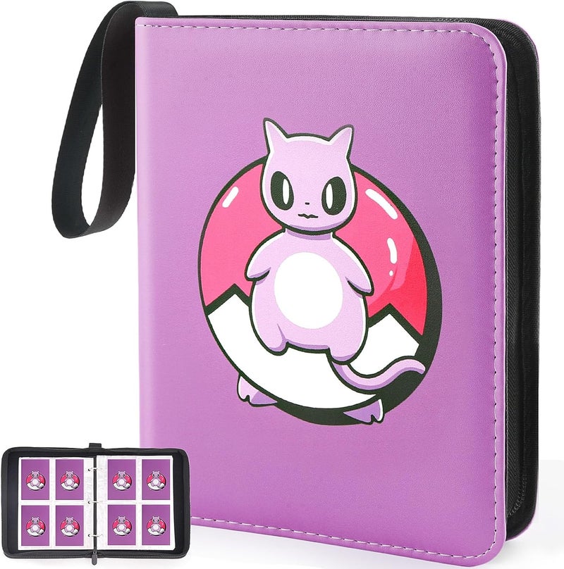 Daisiki Premium Collectible Trading Card Albums，Card Binder Fits 400 Cards with 50 Removable Sleeves，Display Game Card Case book Holder, Purple Themes - Image 1